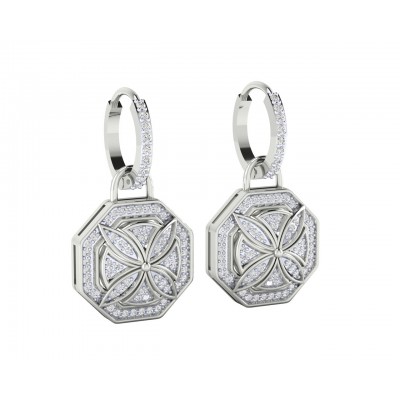 Vania Diamond Dangle Earrings in gold with removable hoops